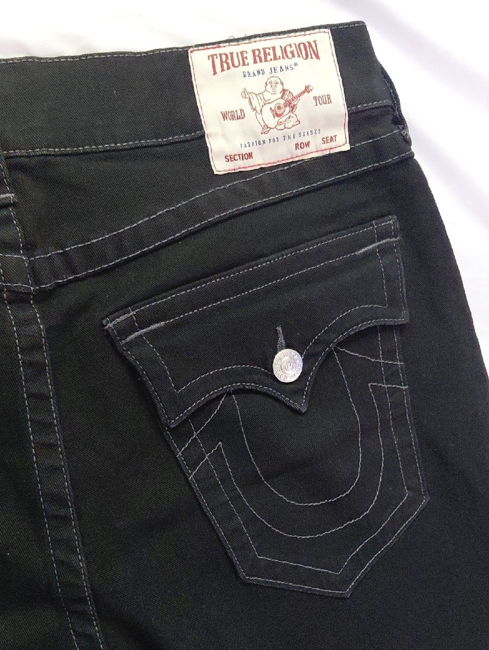 True Religion Ricky Relaxed Straight Jeans Black Mens Size 34